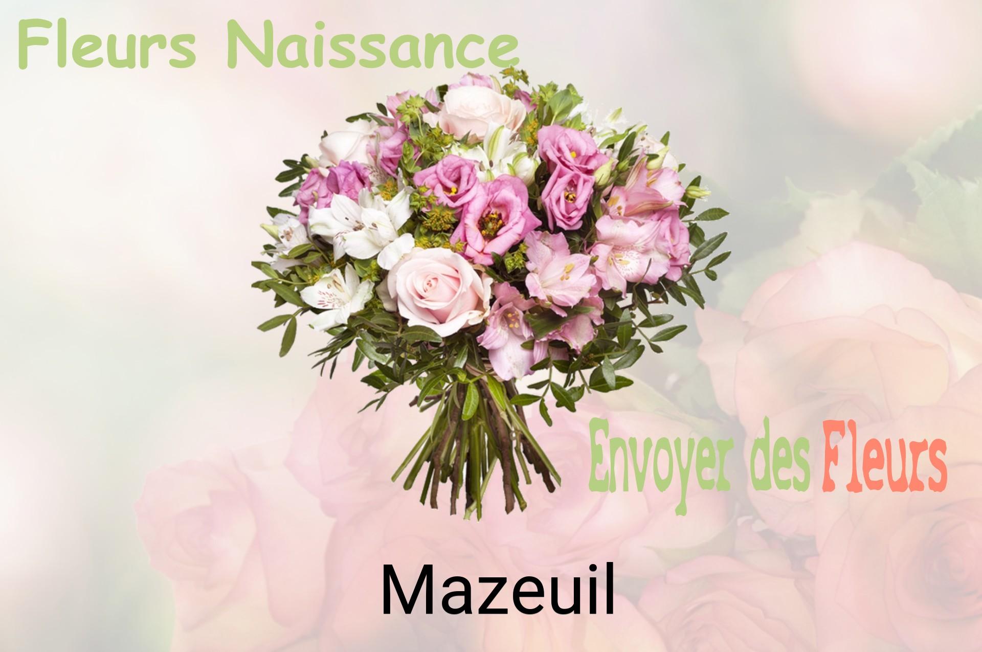 Bouquet de fleurs de naissance livré à Mazeuil