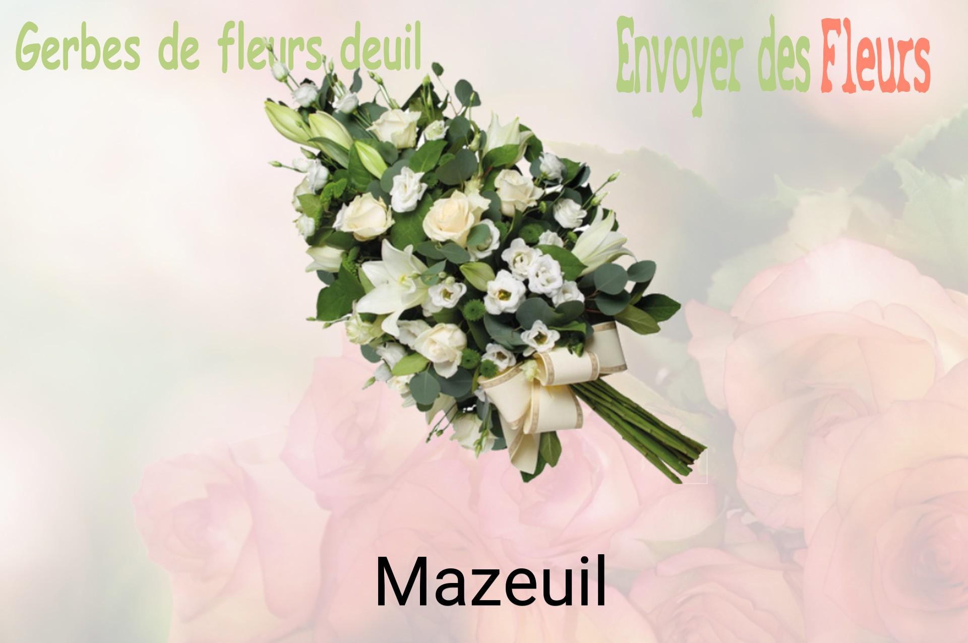 Gerbe de fleurs de deuil livrée à Mazeuil